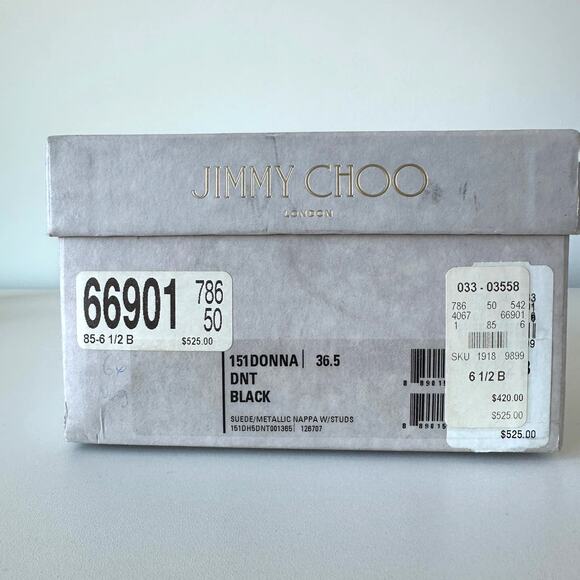 Jimmy Choo Donna Studded Espadrille Flat Black Size 36.5 / US 6.5 B - Picture 13 of 16